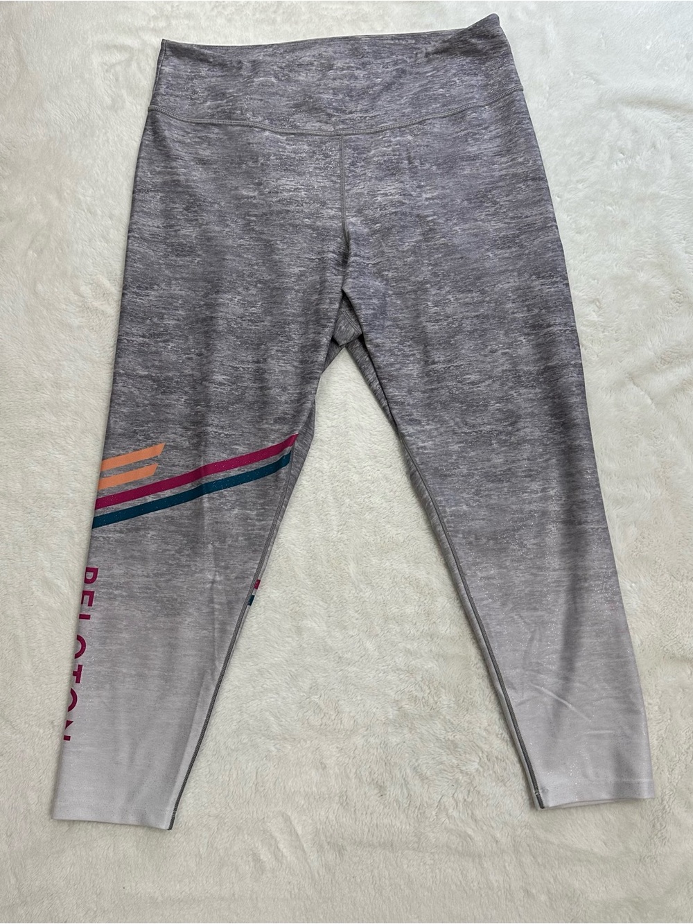 Peloton Roller Rink High Waist Glitter Leggings Grey Ombre Size 2X